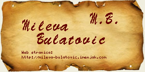 Mileva Bulatović vizit kartica